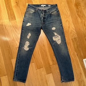Levi’s Re/done Distressed Jeans. Size 26. Button fly. Vintage slim. Great fit